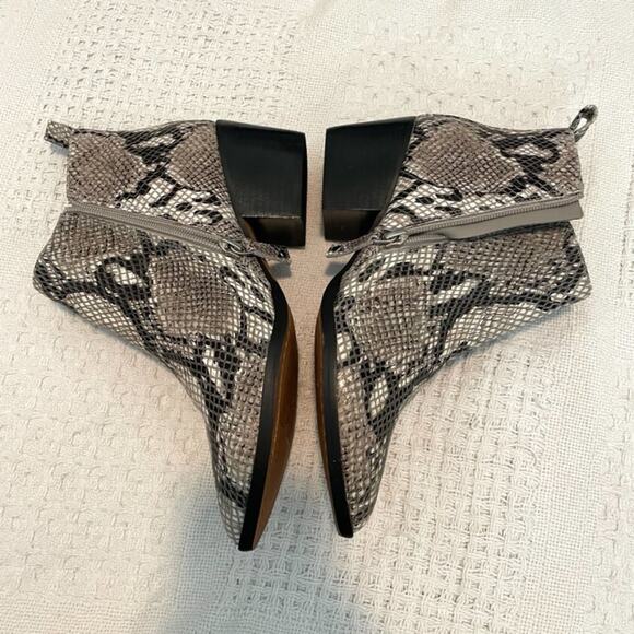 new LINEA PAOLO 5.5 Python Snake Print Leather Pointed toe BOOTS 2 4218 - Picture 7 of 10